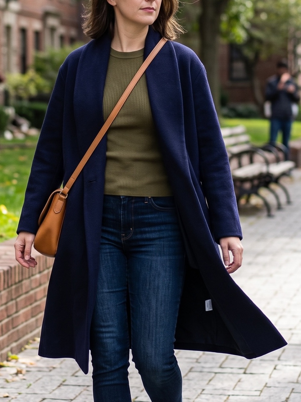 Vince Classic Wool-Blend Straight Coat blue small